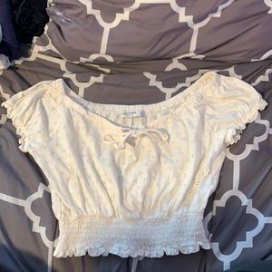 White Arizona off the shoulder crop top